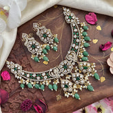 Exclusive Hasli Victorian Diamond Neckpiece-Green-VV1944